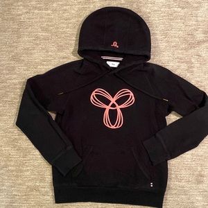 Juniors TNA size M Black hooded sweatshirt with pink logo. Very soft & warm!